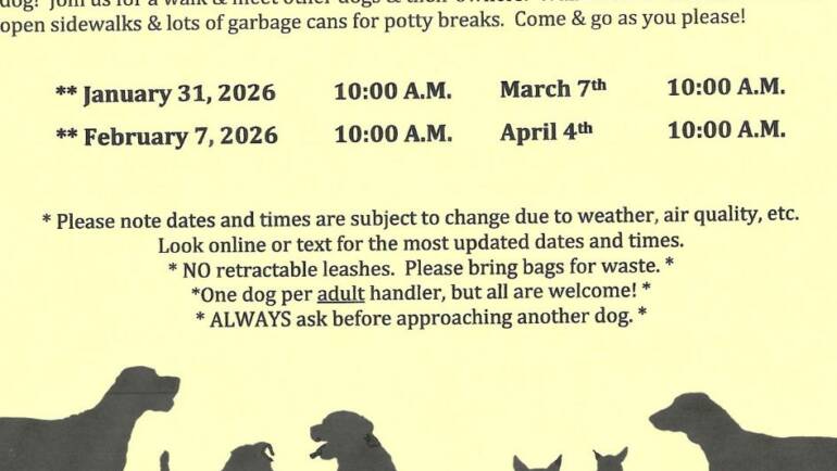 FREE COMMUNITY PACK WALK TOMORROW