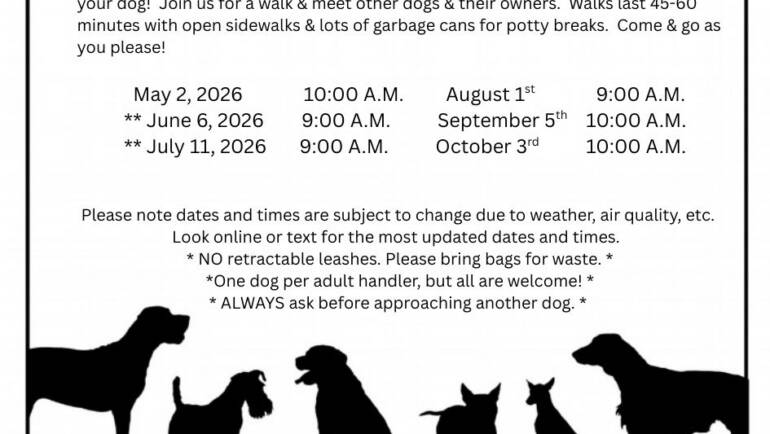 FREE COMMUNITY PACK WALK TOMORROW